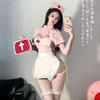 Gui Yun ropa interior sexy divertida pura quiero abrir zanja cuello alto corazón enfermera atuendo después en sexy pura quiero mostrar glúteos uniforme traje