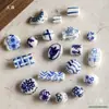 Material para Mãos DIY Fragmentos de Porcelana Azul e Branca Nicho Contas Soltas Contas com Contas Contas Pintadas à Mão Acessórios de Cerâmica Colar de Corrente Outros