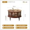 Mesa de Café Retro Francesa de Madera Maciza Seleccionada Cuidadosamente Sala de Estar Multifuncional Pequeño Apartamento Almacenamiento Mesa Redonda Mesa Auxiliar Combinación Mesa de Té Pequeña