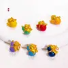 Colgante de Esmalte Chapado en Oro con Diamantes, Presentando una Calabaza de la Suerte, Accesorio de Moda de Lujo Tradicional para el Año Zodiacal del Caballo, para Mujeres