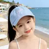 Gorra de Béisbol con Protección Solar para Niños, Se Puede Atar en una Cola de Caballo, Sombrero de Copa Abierta para Niñas, Gorro de Sol de Bebé a la Moda, Gorra con Visera de Protección Solar