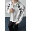 Novedad Otoño 2026 Estilo Hong Kong Paisaje Interior Algodón Dahu Cuello Camisero Camisa POLO M-5X HT26907-Especial P23