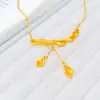 Joyería Oro Arena Tienda de Oro Mismo Estilo Lirio de Calas Colgante Largo con Borlas Cadena para Suéter Femenina Lujo Ligero Sensación de Alta Gama Oro de Imitación