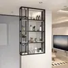 Banheiro Área Seca Divisória de Vidro Meia Parede Rack de Armazenamento de Arte em Ferro Lavatório Sala de Estar Tela de Aço Inoxidável Hall de Entrada