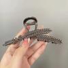 Pinza de Pelo de Clip de Tiburón de Diamantes Completos de Alta Gama para Primavera y Verano de Mujer Pinza Grande Pinza para el Pelo Elegante Tocado