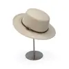 Sombrero de Lana de Ala Plana con Cinturón Estilo Francés para Mujer, Sombrero de Fieltro Versátil para Moda de Otoño e Invierno, Sombrero de Jazz Retro para Socialité