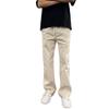Pantalones Casuales Versátiles de Corte Diagonal, Gruesos, Forrados de Polar, Estilo Americano, Tendencia, Básicos para Hombre, Delgados y que Alargan la Figura, Pantalones Largos de Campana de Moda