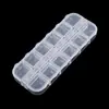 Caja rectangular independiente de 12 compartimentos para almacenamiento de uñas, caja transparente para flores secas, caja de embalaje de plástico para taladro de uñas, aretes con cuentas