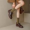 Zapatos de Cuero Pequeños Básicos de Estilo Universitario Japonés, Piel Completa, Nuevos Primavera 2022, Tacón Medio Grueso, Punta Redonda, Bloque, con Cordones para Mujer