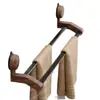 Ventosa Nogal Toallero Perchero de Almacenamiento Montado en la Pared para Baño sin Perforaciones Barra para Colgar Toallas Toallero de Baño