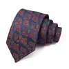 Gravata Masculina Logotipo Personalizado Gravata Paisley Vermelha Casamento Noivo Gravata de Alta Qualidade Amarrada à Mão para Homens