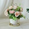 Maceta de planta directa de fábrica para sala de estar, escritorio, adornos de decoración para el hogar, juego de cerámica de flores artificiales de estilo nórdico