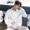 Moletom Masculino Pulôver Solto Manga Longa Patchwork de Primavera Listrado Estilo Coreano Falso Duas Peças Blusa Color Block com Gola