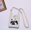 2024 Bolsa de Mão Mini de Tricô Guofeng Panda Bolsa de Celular Fashion Guofeng Bolsa de Ombro Bolsa Casual Versátil