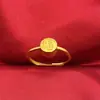 Anel de Ouro de Areia Vietnamita Anel Masculino para Atrair Riqueza e Fortuna, Dragão e Dominador Anel Ajustável Banhado a Ouro de Latão