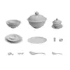 Juego de Vajilla de Porcelana Jingdezhen para Uso Doméstico, Platos y Tazones de Nuevo Estilo Chino, Tazones, Platos y Cucharas de Cerámica Simples y Lujosos, Pedido Mínimo de 5 Piezas