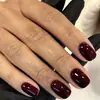 Le Fan Simple Color Sólido Borgoña Arte de Uñas Puntas de Uñas Portátiles Uñas Cuadradas Cortas Estilo Europeo y Americano Uñas Portátiles Uñas Postizas Venta al por Mayor