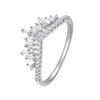 Anillo Corona Pluma Estilo Japonés-Coreano para Mujer Diseño Nicho Sentido Lujo Ligero ins Trendy Popular en Internet Exquisito Anillo de Dedo de Diamantes Anillo