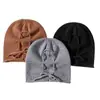 Gorro de lana holgado para mujer para el invierno 2026, Gorro de punto cálido y a la moda para el trabajo, Gorro plegable de punto con parte superior redonda