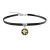 Gargantilla Brújula Coreana Collar Cadena para Clavícula de Mujer Cadena Corta Estilo Frío Cadena para el Cuello Retro Cibernético Cinturón Rojo para el Cuello Venta al por Mayor