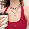 Collar cruzado multicapa estilo Diablo para mujer, estilo hip-hop, estilo Spice Girl, con cadena de clavícula superpuesta, diseño de nicho, accesorios