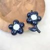 Perlas Perforadas con Agujero Vertical de Girasol Pintado en Acrílico Materiales para Accesorios de Joyería Colgante de Bolsa de Pulsera Llavero
