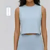 Novo colete de yoga sem mangas para mulheres, cropped, top esportivo de corte solto, leve, respirável, roupa casual para yoga