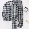 Pijama Estilo Novo 2026, Algodão Puro Primavera e Outono, Pode Ser Usado Fora, Cardigan Oversized de Manga Longa de Alta Qualidade, Conjunto 100% Algodão