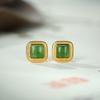 Pendientes de jaspe hetiano bañados en oro y plata de ley S925, pendientes exquisitos, azúcar, simples, hermosos, frescos y refinados.
