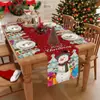 Conjunto de Toalha de Mesa Novo Transfronteiriço Decoração de Mesa para Feriado de Natal Conjunto de Bandeira de Mesa Jogos Americanos Bandeira de Mesa 2026 Amazon