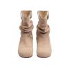 Botas de Pelo al por Mayor 2025 Nuevas Punta Redonda Planas Versátiles Botas Vaqueras Occidentales Cuero Nobuck Botines Cortos Botas Individuales de Otoño e Invierno para Mujer