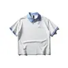 Camisa de diseño de dos piezas estilo streetwear japonés Rumeng con cuello, manga corta para hombre, verano, holgada, retro, estilo universitario, polo