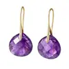 Pendientes de Cristal Púrpura con Forma de Gota de Agua Multifacéticos Europeos y Americanos para Mujer Lujo Ligero Sensación de Alta Gama Pendientes de Piedra Natural Pendientes Colgantes Joyería Transfronteriza Venta al por Mayor