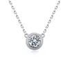 Collar con colgante de moissanita estilo burbuja de plata de ley S925, cadena de clavícula de una sola piedra, joyería de estilo europeo y americano minimalista, directo de la fábrica fuente