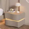 Mesita de Noche de Madera Maciza Estilo Crema Gama Alta 2024 Nuevo Influencer de Internet Creativa para Dormitorio Hogar Simple Moderna Mesita de Noche