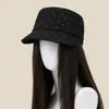 Sombrero de Montar Plisado de Lunares Estilo Coreano para Mujer, Nuevo Versátil de Primavera y Otoño, Boina Adelgazante, Elegante Gorra de Periódico, Boina de Pintor