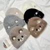 Gorro de Punto de Gato Lindo Nuevo de Invierno Casual Versátil Otoño/Invierno Cálido Protección para Orejas Simple Gorro de Lana