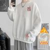 Moletom Estilo Hong Kong para Homens, Primavera, Outono e Inverno, Tendência para Meninos, Simples, Casual, Forrado com Fleece, Gola Redonda, Tops do Mesmo Estilo para Homens e Mulheres, Moderno e Descolado