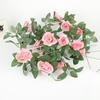 Enredadera de Rosas Simulada 16 Cabezas Rosa de Mampostería Flor Falsa Ratán Dormitorio Restaurante Techo Pared de Flores Decoración Enredadera