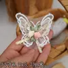 Pieza Individual de Bordado de Poliéster Organza Encaje Floral 3D Bordado de Lentejuelas Soluble en Agua Adorno DIY Material para Vestido de Novia Velo