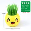 Boneca de Grama Escritório em Vaso Expressão Criativa Verde Planta Expressão Legal Boneca de Grama Mini Plantio de Jardim de Infância
