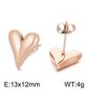 Pendientes de acero inoxidable chapados en oro de 18 quilates con diseño en forma de corazón para mujer, joyería versátil, estilo INS europeo y americano