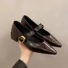 Zapatos de Salón Mary Jane de una Sola Correa Otoño Boca Baja Punta Fina Tacón Grueso Profesionales 2026 para Viajes Diario Mujer Nuevo Negro