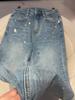 Jeans Rectos Lavados con Pedrería para Mujer 2025 Primavera Estrellas Diseño Brillante Sentido de la Moda Pantalones de Pierna Ancha Estrecha de Industria Pesada