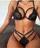 Talla Grande Amazon Nueva Lencería Sexy Europea y Americana de Tirante de Encaje Conjunto de Sujetador de Tirante de Aro de Tres Puntos