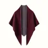 Bufanda Triangular de Cachemira de Bloques de Color de Punto de Doble Cara para Mujer, Bufanda Exterior Grande, Calentador de Cuello de Cachemira Cálido