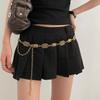 Corrente de Cintura de Prata Esculpida Estilo Étnico Retro Artístico de Nicho Culotes Decorativos Spice Girl Design Ajustável Cinto Simples