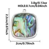 Pingente Quadrado de Pedra Natural em Aço Inoxidável Acessório de Colar Design de Nicho Peças para Joias DIY Ouro 18K