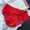 [Rojo Ancola] 880# Ropa Interior Roja Grande de Año Nuevo Malla de Encaje Seda de Hielo Ropa Interior Roja