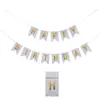 Em Estoque Aniversário Colorido Folha de Ouro Cauda de Peixe Banner Pendurado Decoração Festa Feliz Suprimentos Transfronteiriço Fornecimento DIY Tira Longa